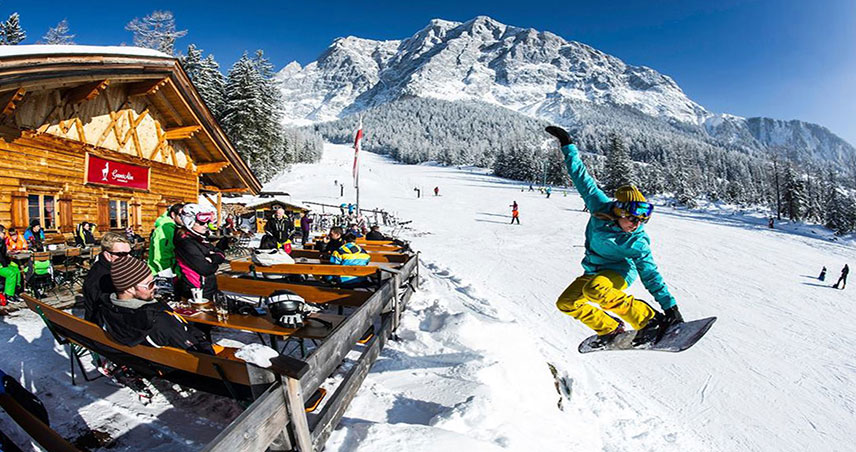 The Gamsalm - in the middle of the Ehrwalder Wettersteinbahnen ski area